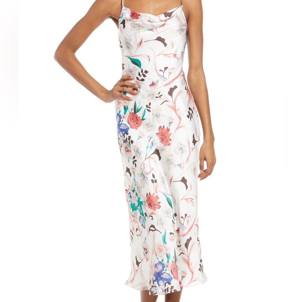 Lulus cream floral dress